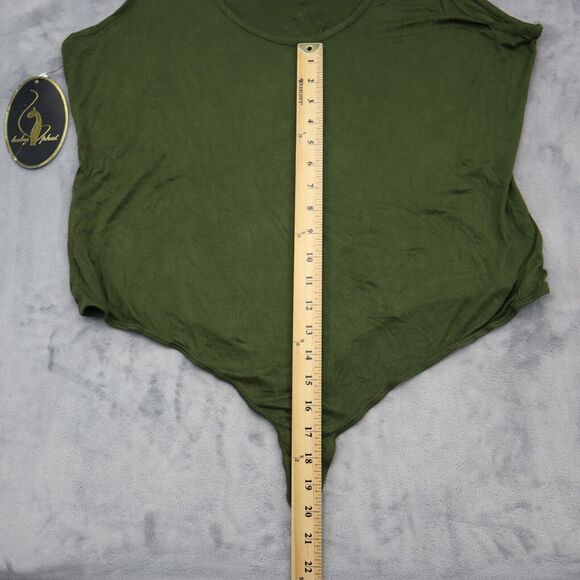 Baby Phat Swimsuit Womens 3X Green Rayon Spandex Logo Printed Tank One Piece - Picture 5 of 16